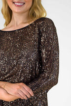 Copper Sequin Raglan Top - Sale