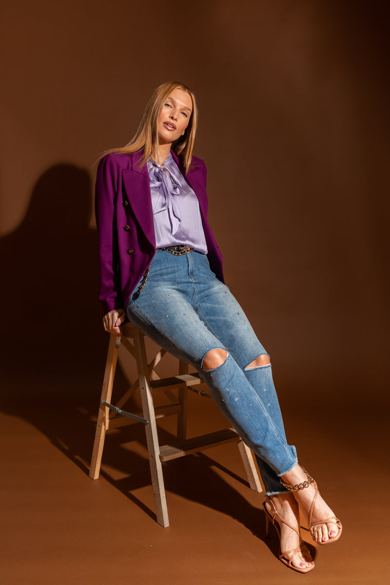 Mid Denim Diamante Jean