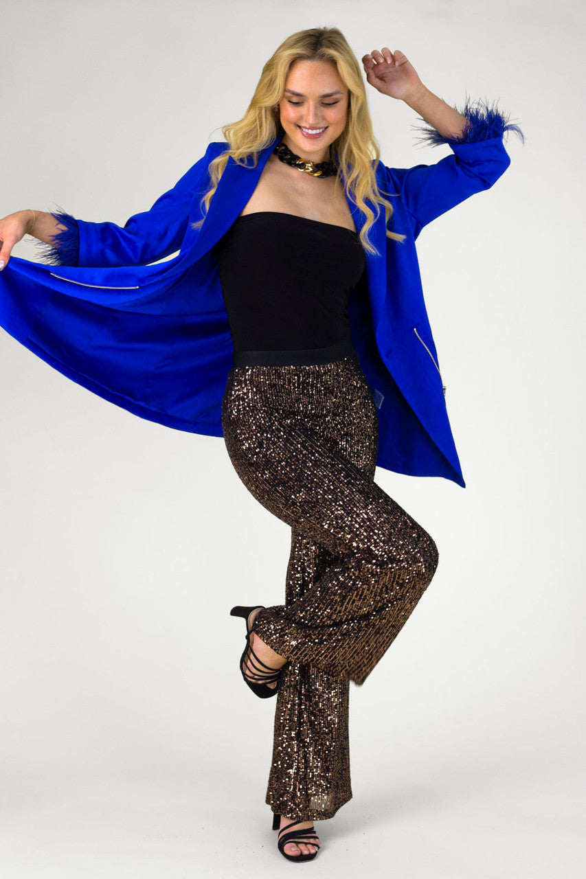 Copper Sequin Flare - Final Sale