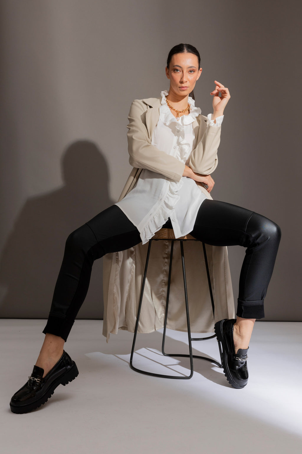 Ivory Double Frill Blouse