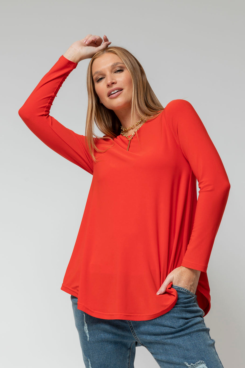Orange Contour Bell Top
