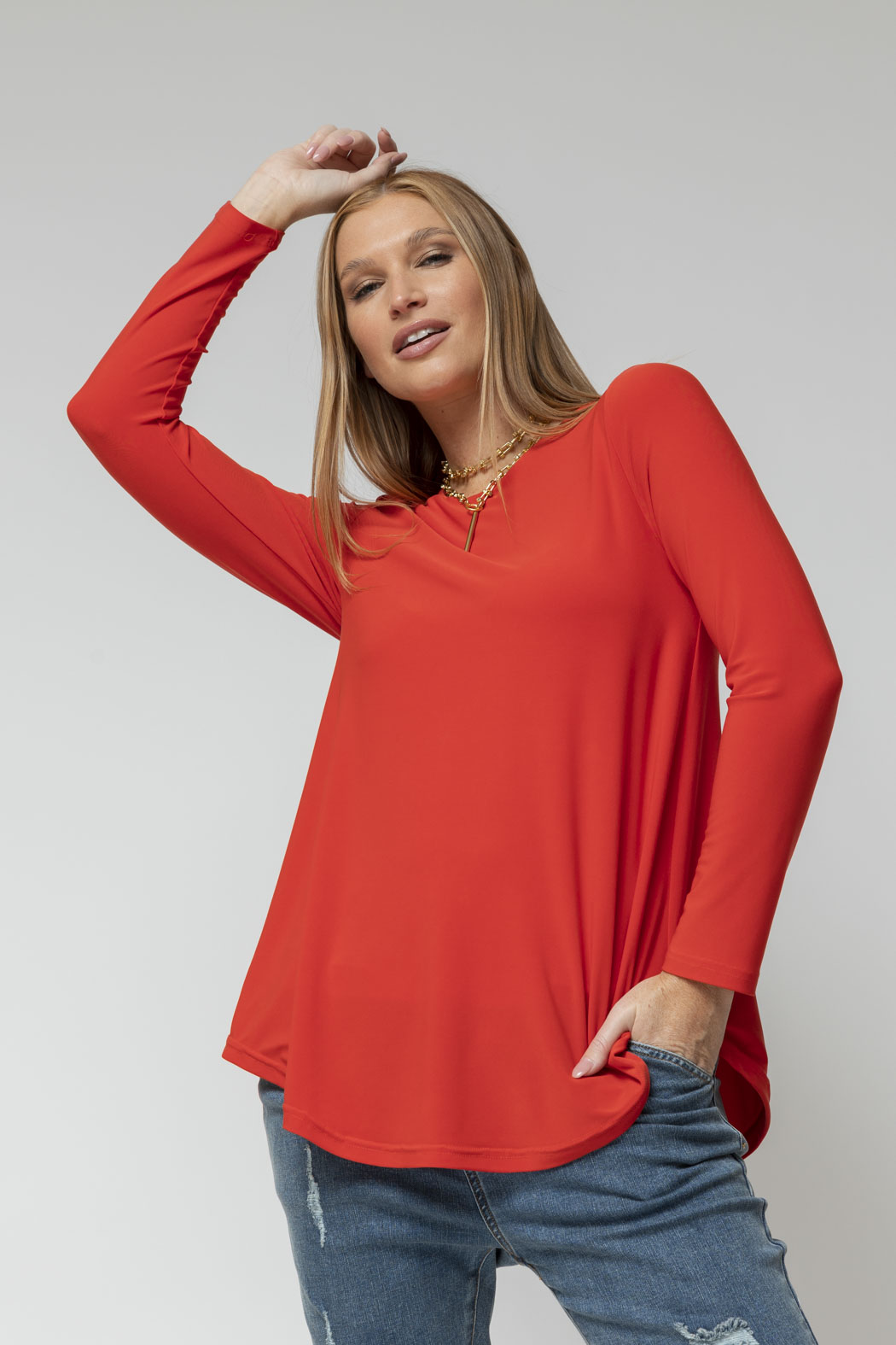 Orange Contour Bell Top