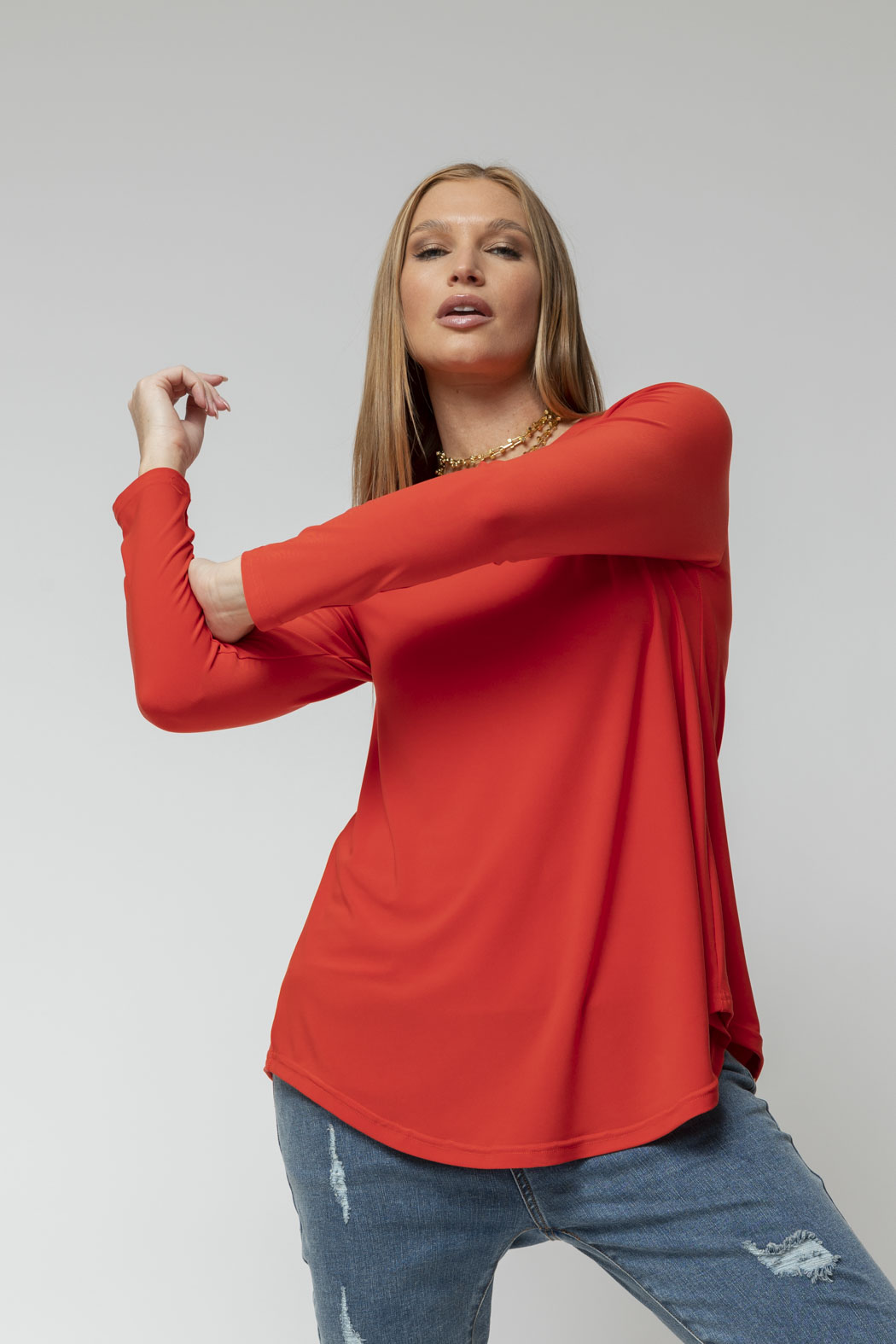 Orange Contour Bell Top