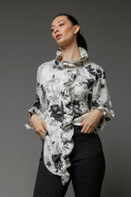 Black White Double Frill Blouse