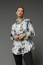 Black White Double Frill Blouse