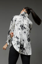 Black White Double Frill Blouse