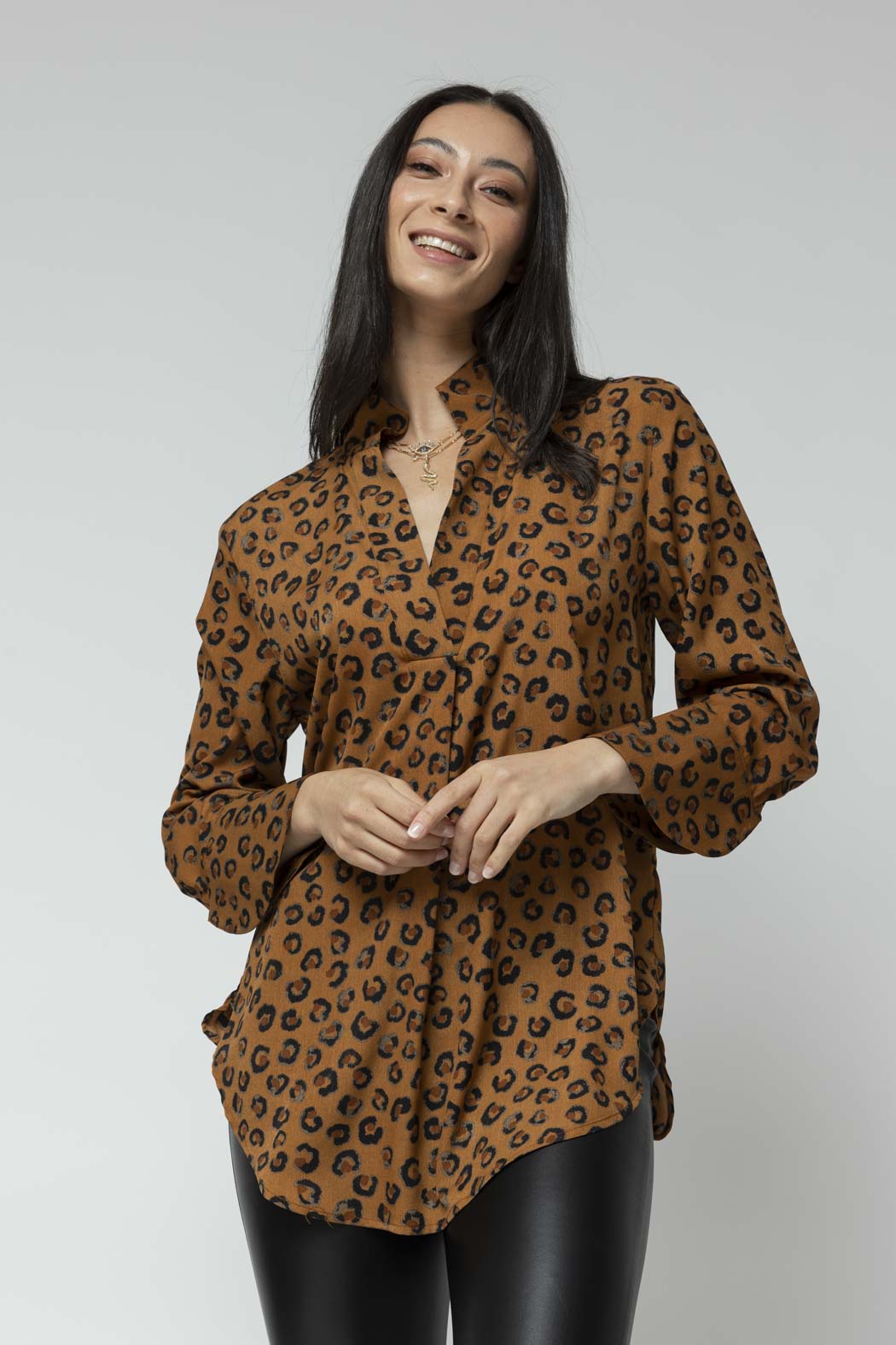 Tan Animal Blogger Shirt