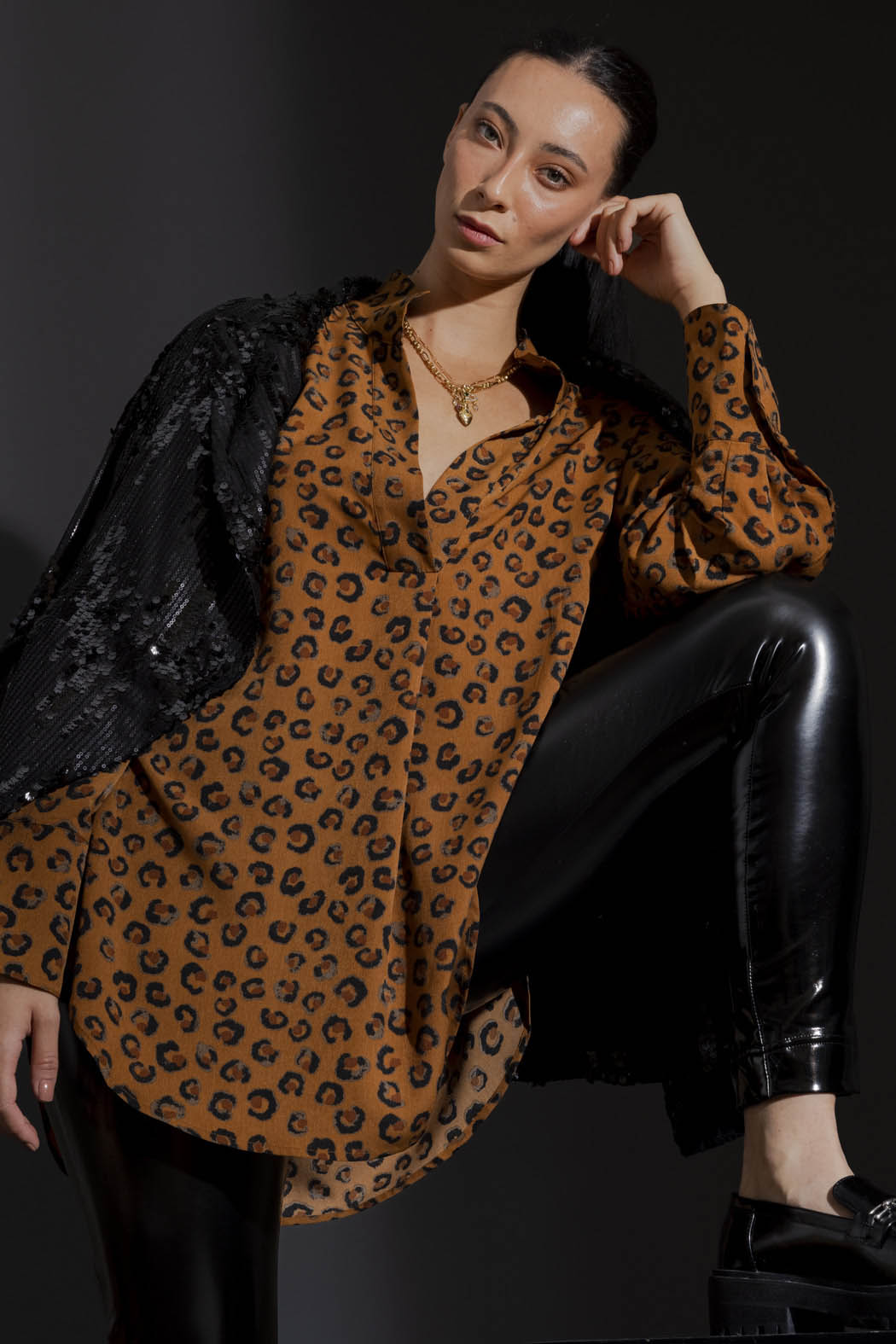 Tan Animal Blogger Shirt