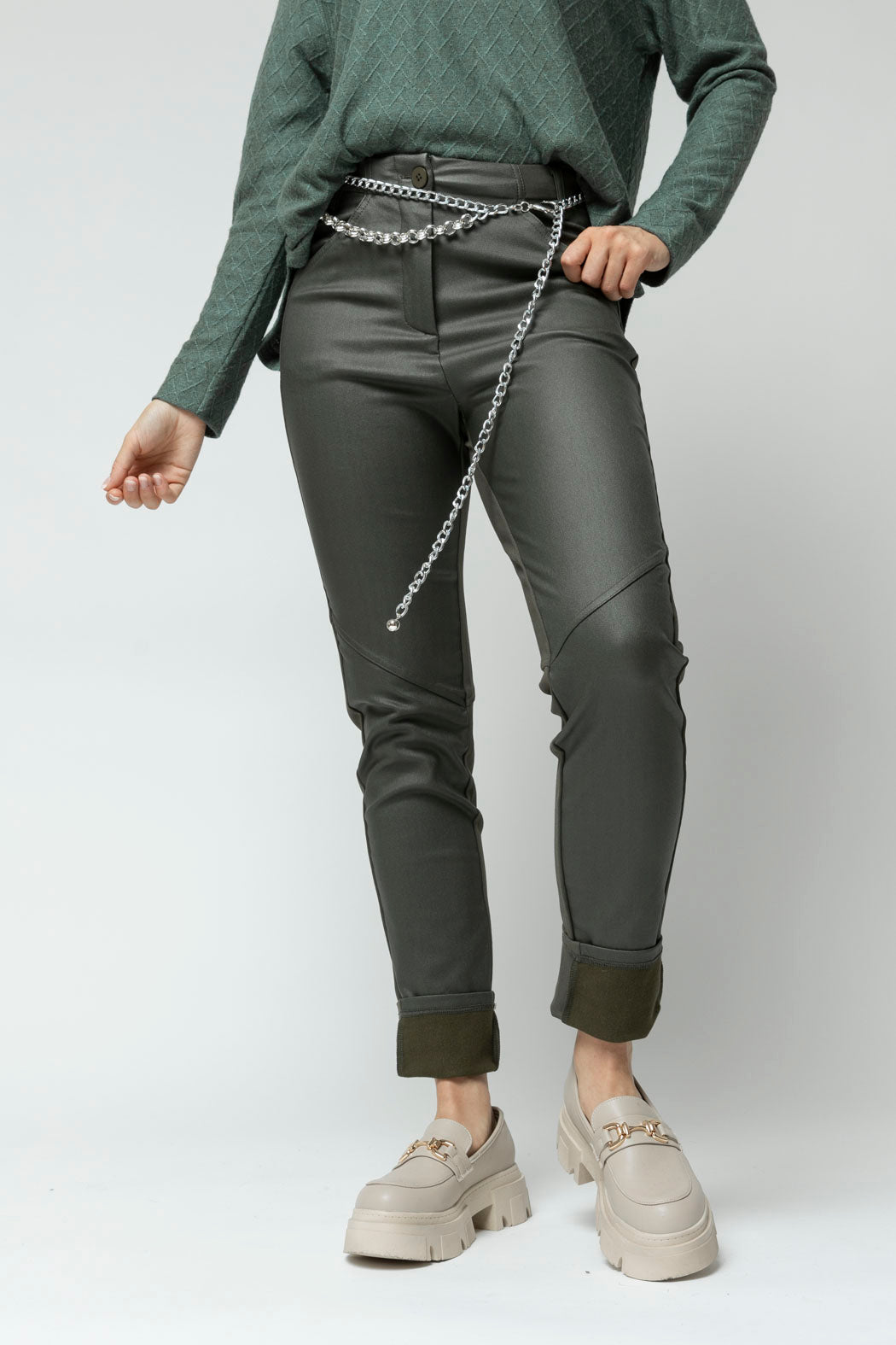 Khaki Waxed Spliced Pant