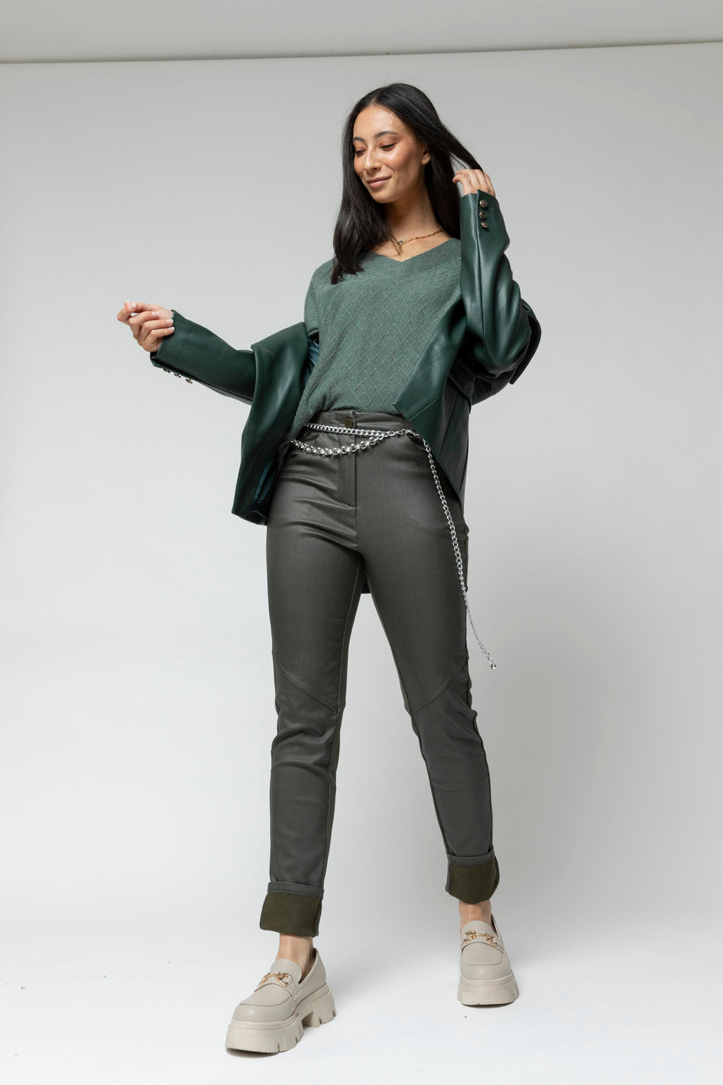 Khaki Waxed Spliced Pant