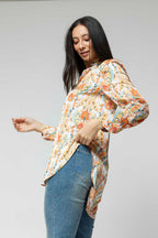 Yellow Blue Paisley Blogger Shirt