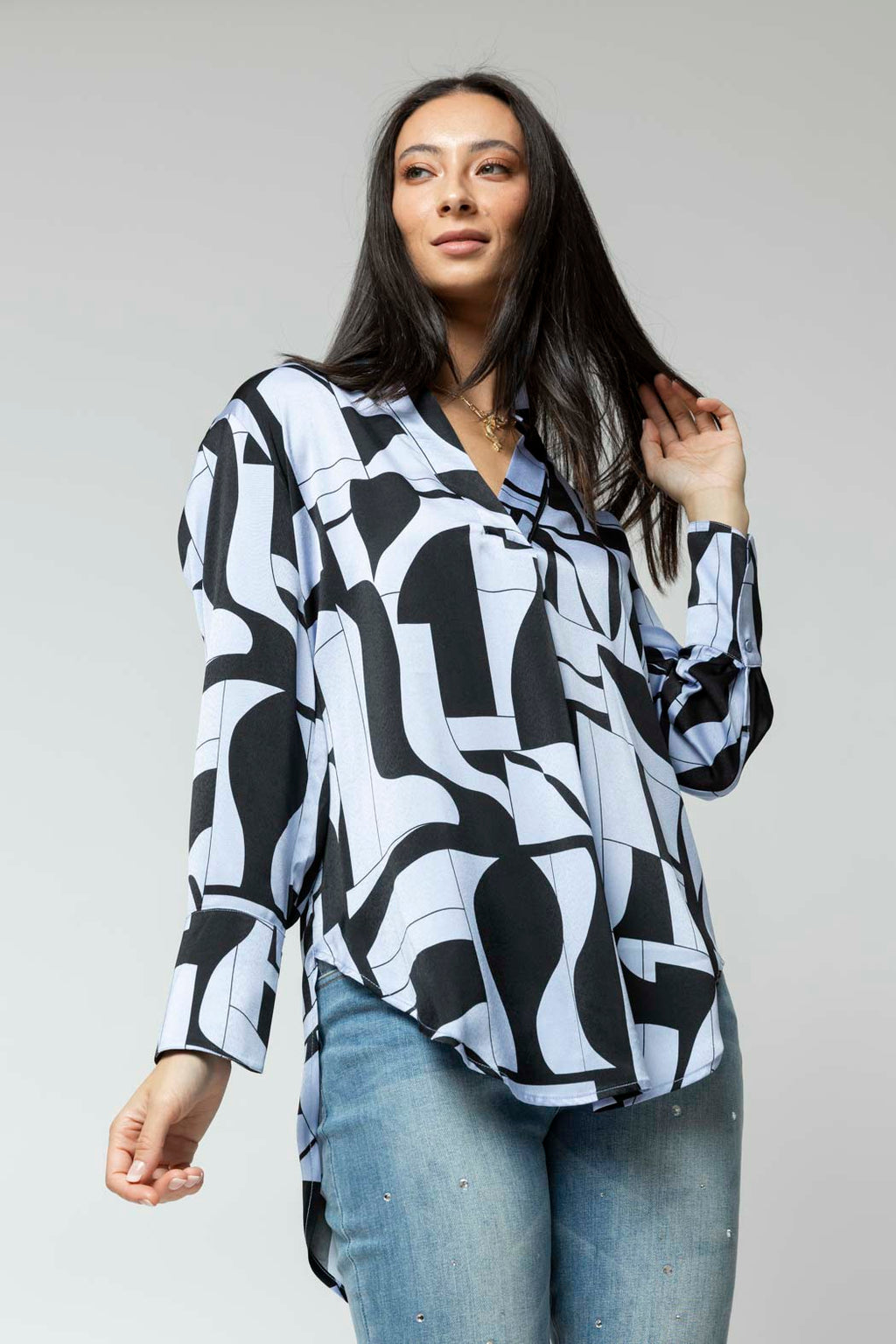 Lilac Black Blogger Shirt