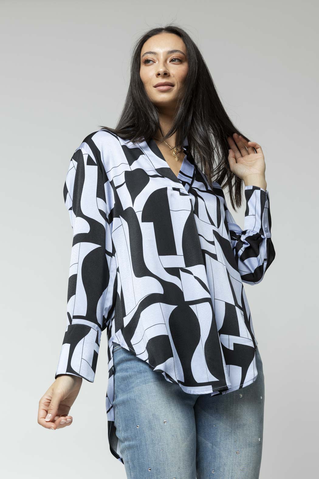 Lilac Black Blogger Shirt
