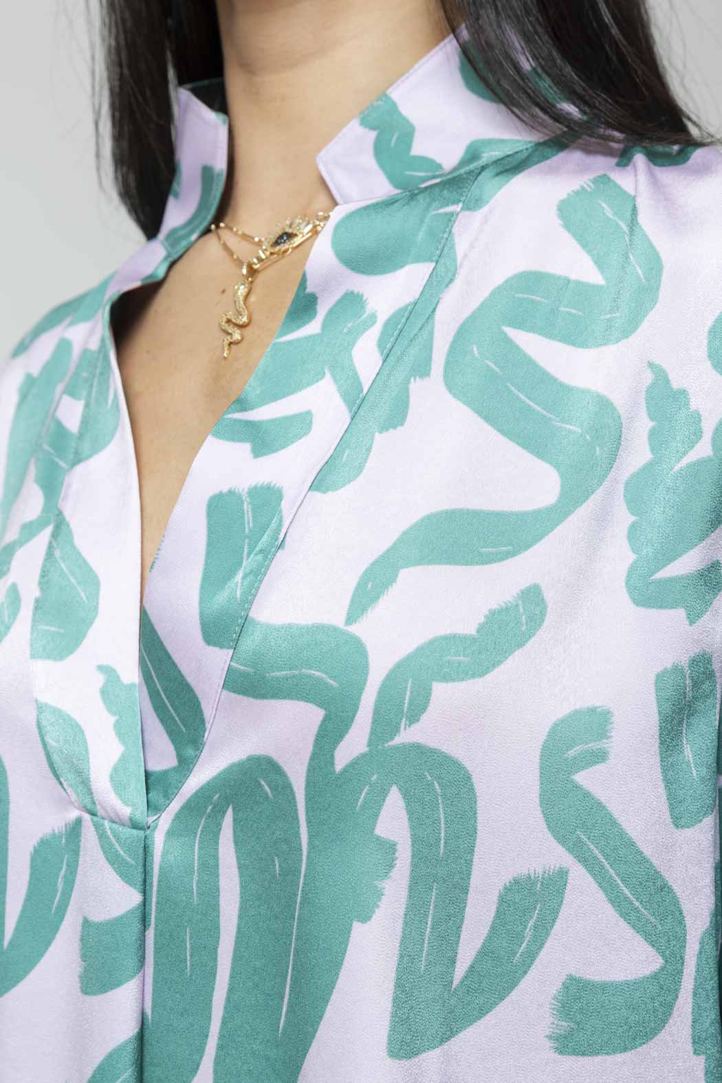 Lilac Green Blogger Shirt