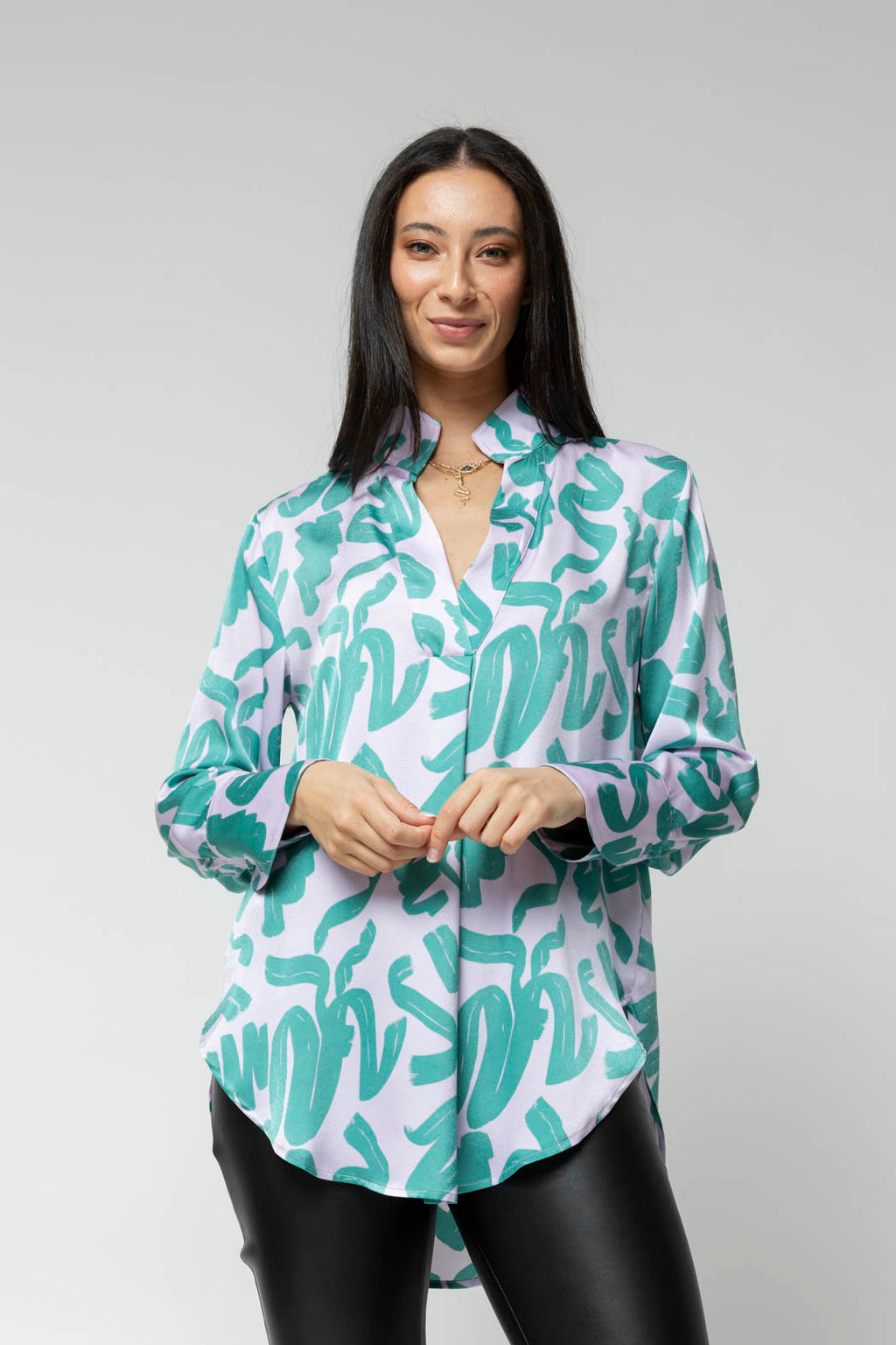 Lilac Green Blogger Shirt