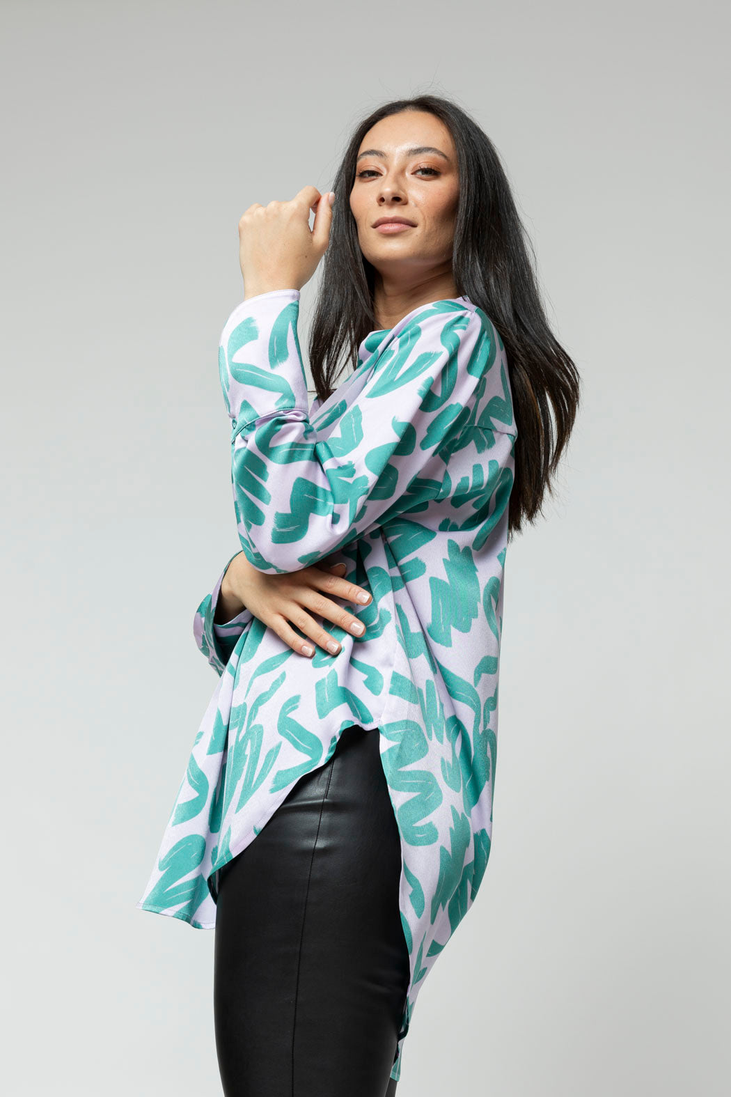 Lilac Green Blogger Shirt