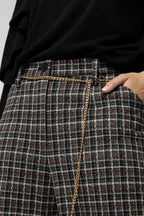 Black Check Wide Leg Pant