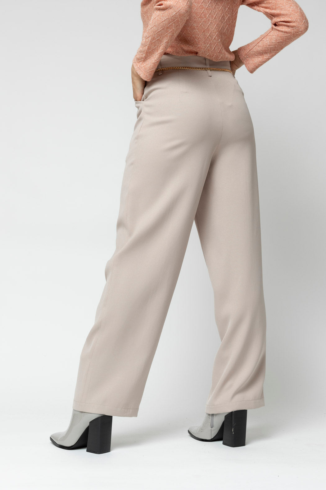 Putty Shimmer Straight Leg Pants