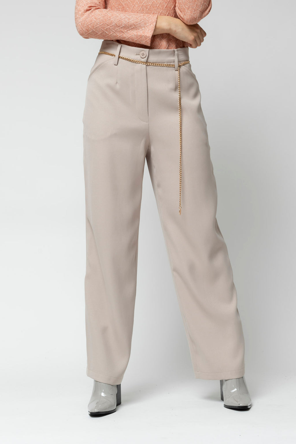 Putty Shimmer Straight Leg Pants
