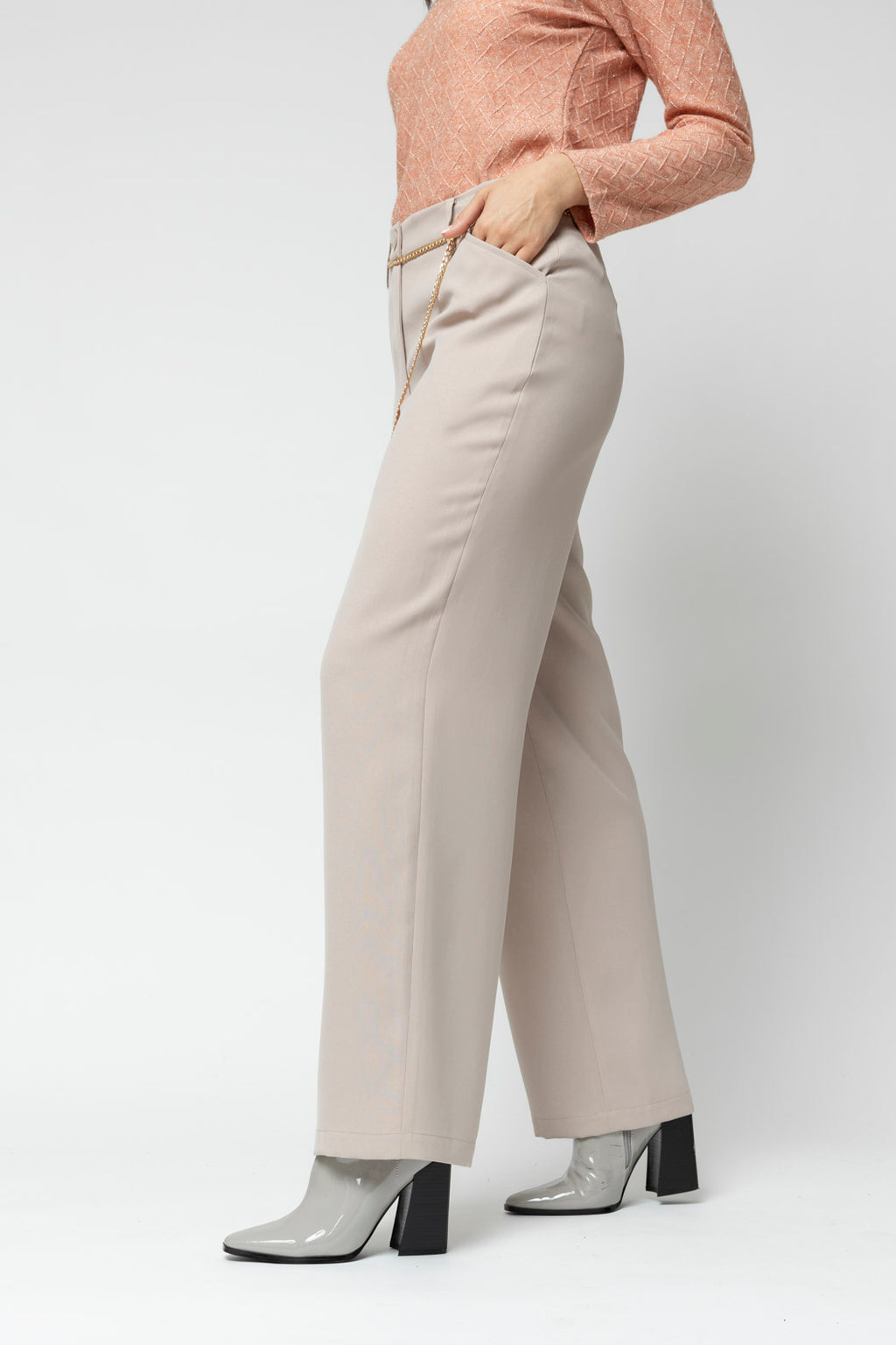 Putty Shimmer Straight Leg Pants