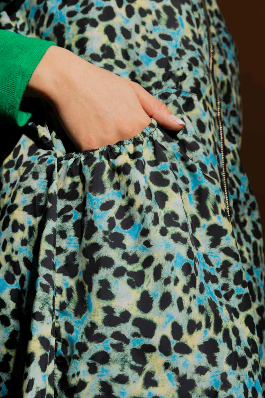 Green Animal Long Raincoat