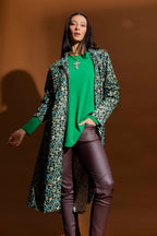 Green Animal Long Raincoat
