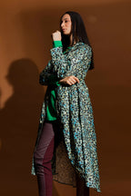 Green Animal Long Raincoat