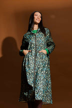 Green Animal Long Raincoat