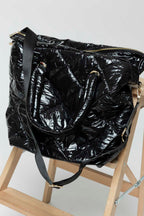 Black Quilted Tote Bag