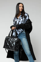 Black Quilted Tote Bag