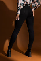 Black Sculpt Gold Zip Pant