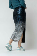 Navy Sequin Ombre Skirt