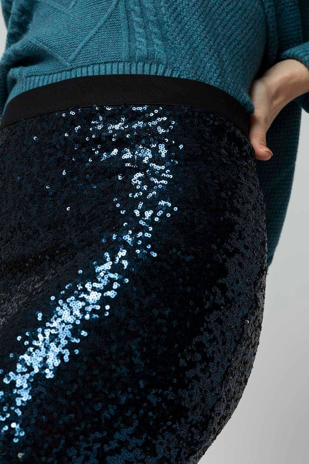Navy Sequin Ombre Skirt