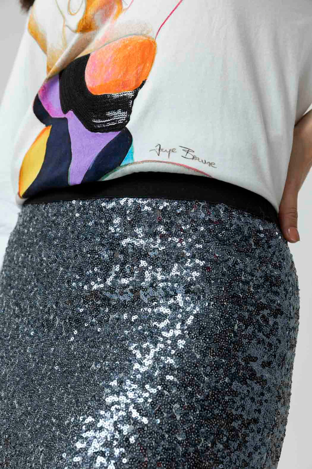Pewter Sequin Ombre Skirt