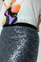 Pewter Sequin Ombre Skirt