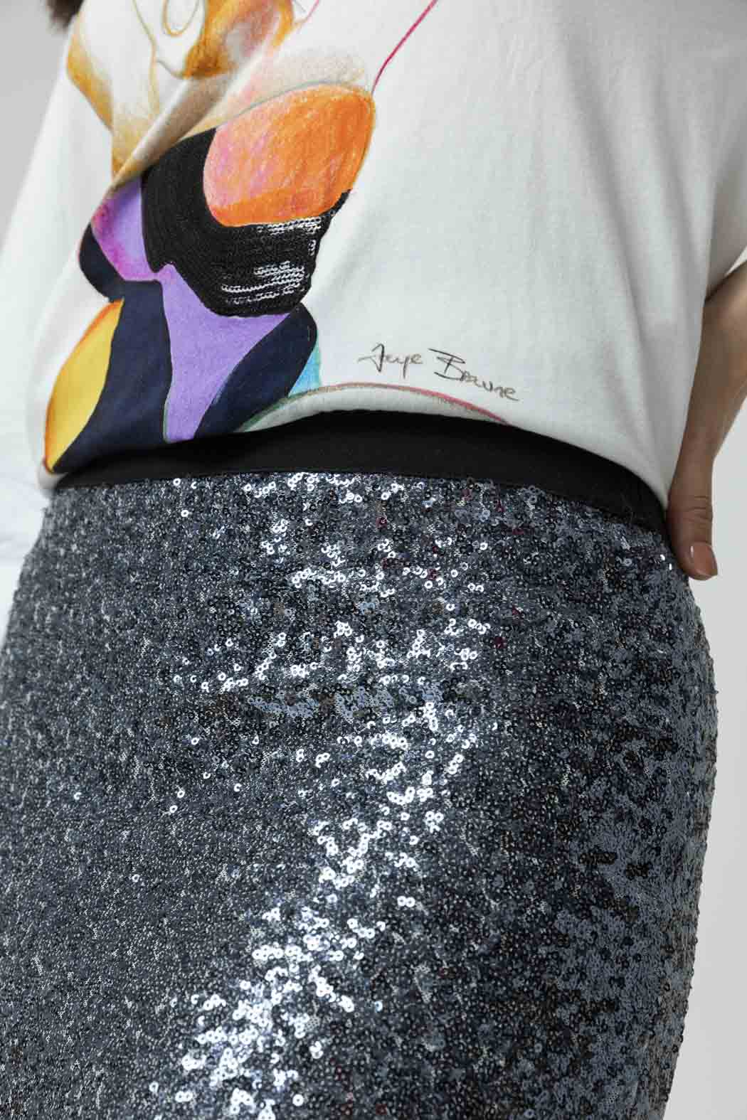 Pewter Sequin Ombre Skirt