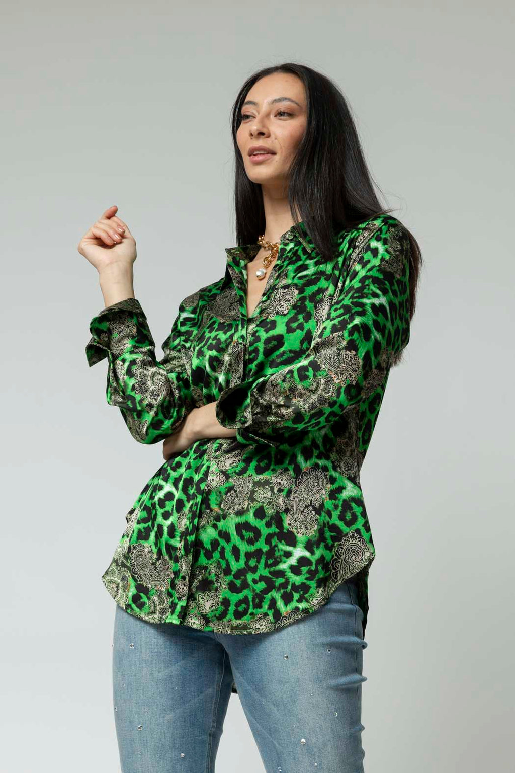 Green Asana Silky Shirt