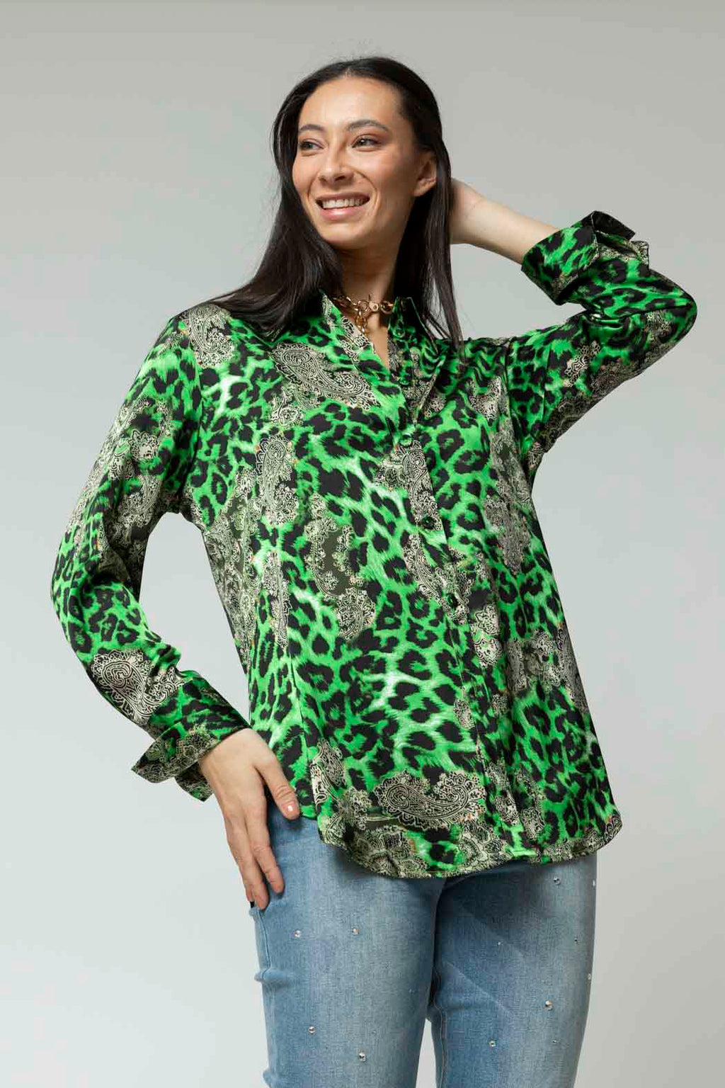 Green Asana Silky Shirt