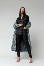 Black Satin Boyfriend Shirt- Sale