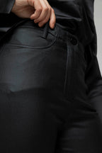 Black Waxed Slim Leg Pant- Sale