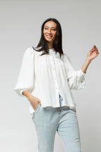Ivory Gathered Shirt- SALE