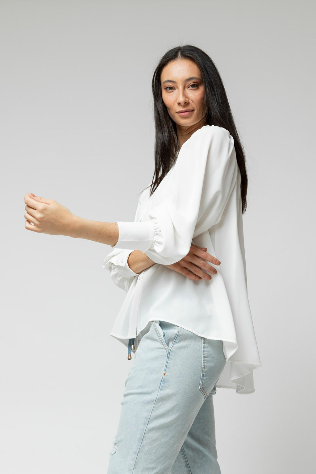 Ivory Gathered Shirt- SALE