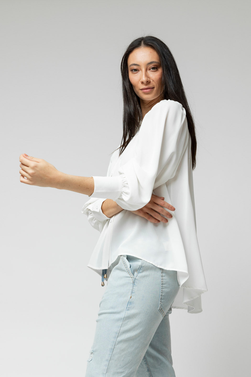 Ivory Gathered Shirt- SALE