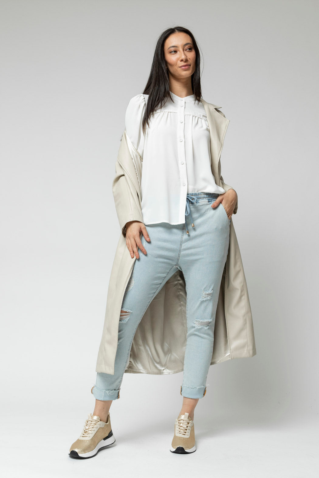 Ivory Gathered Shirt- SALE