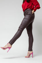 Plum Waxed Slim Leg Pant