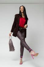Plum Waxed Slim Leg Pant