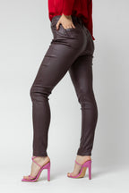Plum Waxed Slim Leg Pant
