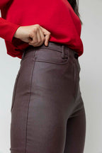 Plum Waxed Slim Leg Pant