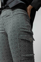 Black White Bengaline Slim Pant