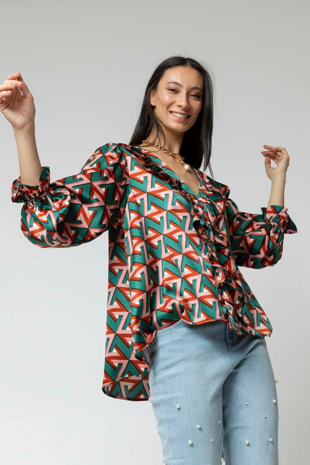 Teal Victoria Blouse